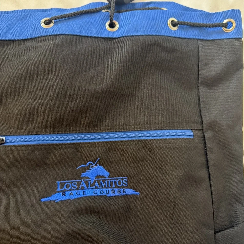 Los Alamitos Horse Race Track Tote Blue And Black Bag Vintage 1990s